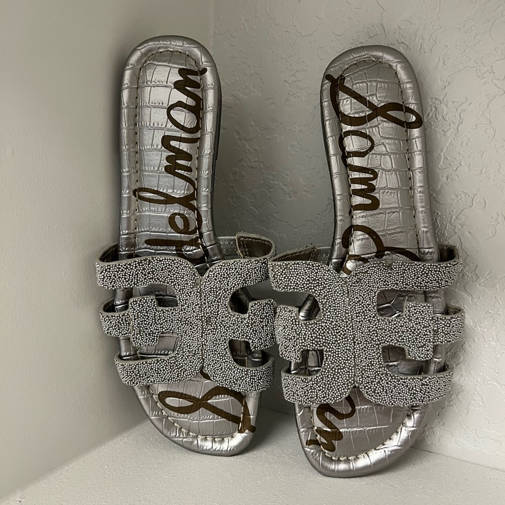 Sam Edelman silver beaded sandal